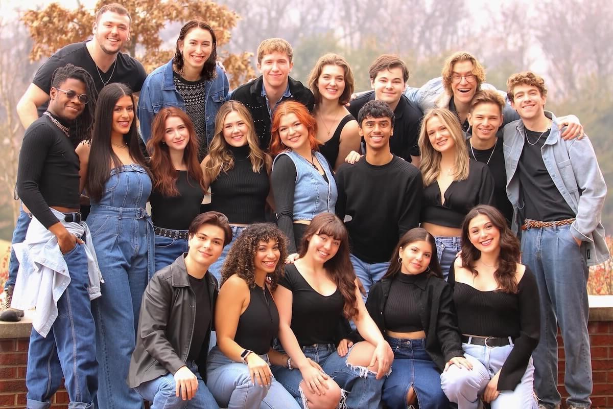 Group photo of Shenandoah University's Bachelor of Fine Arts in musical theatre Class of 2024.